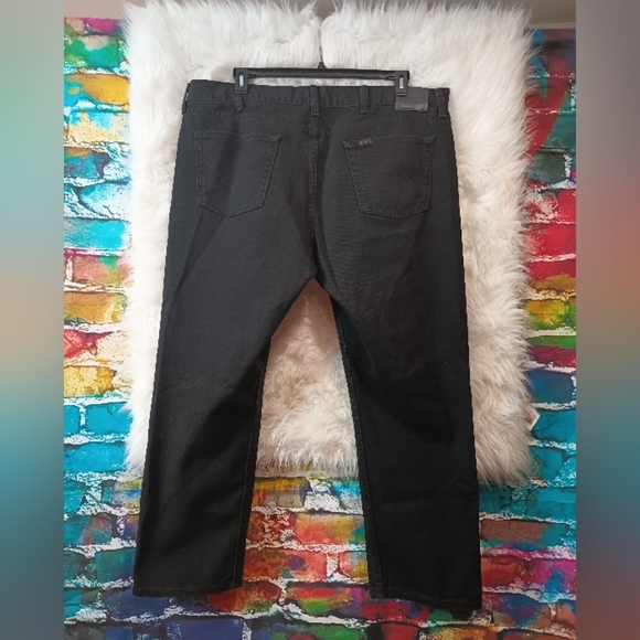 Lee Regular Fit Black Denim Straight Leg Jean Size 42x29 - Picture 7 of 12